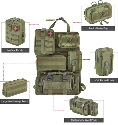 Taktiksel Kamyon Organizatörü 0.17KG Yeşil Oxford Kumaş Molle Çantası